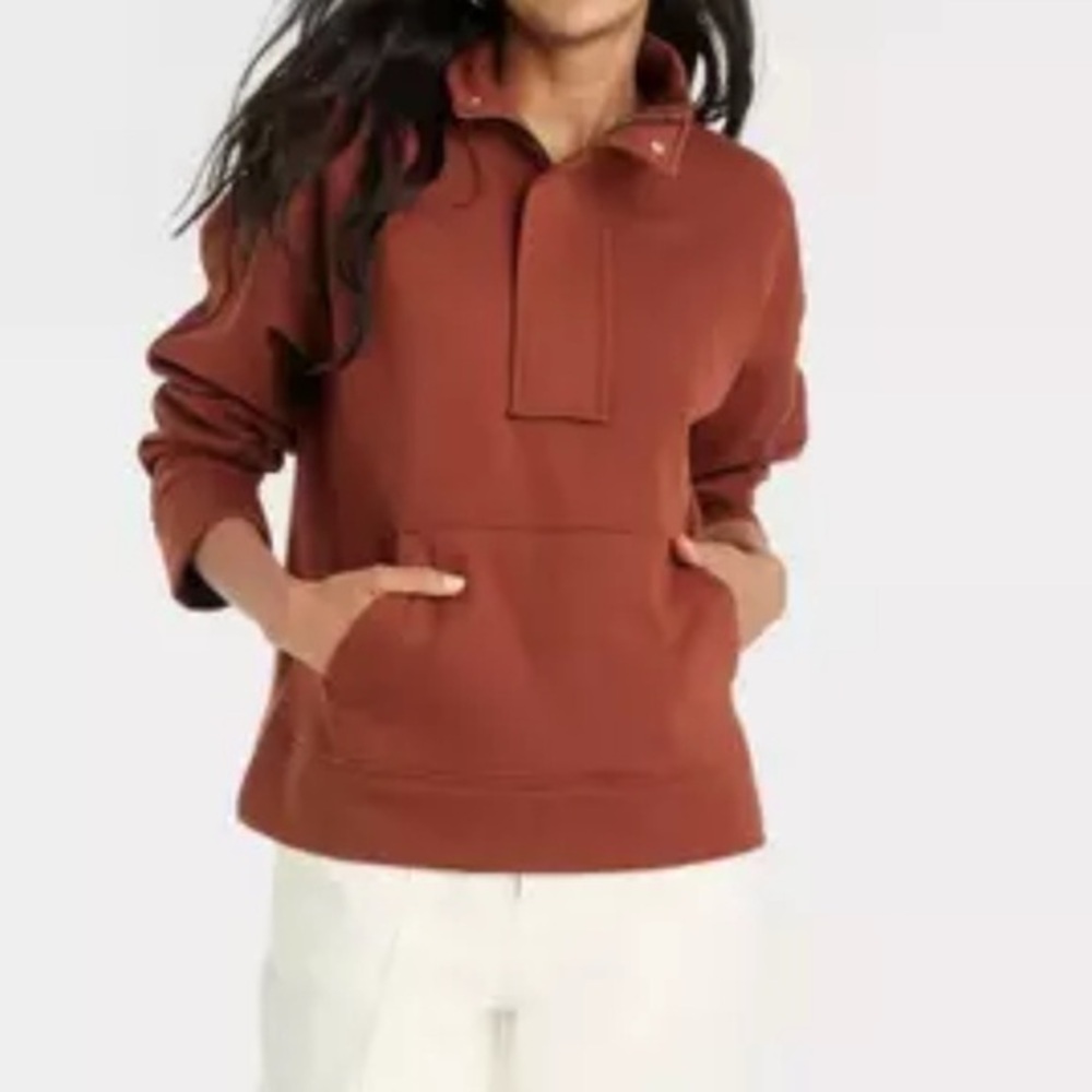A New Day Burnt Orange Quarter Zip Sweater - Size M